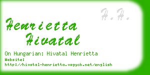 henrietta hivatal business card